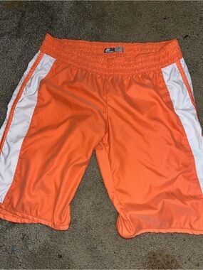Nike Sportswear Orange Athletic Shorts w/ White Side Panels  Size L woman’s
